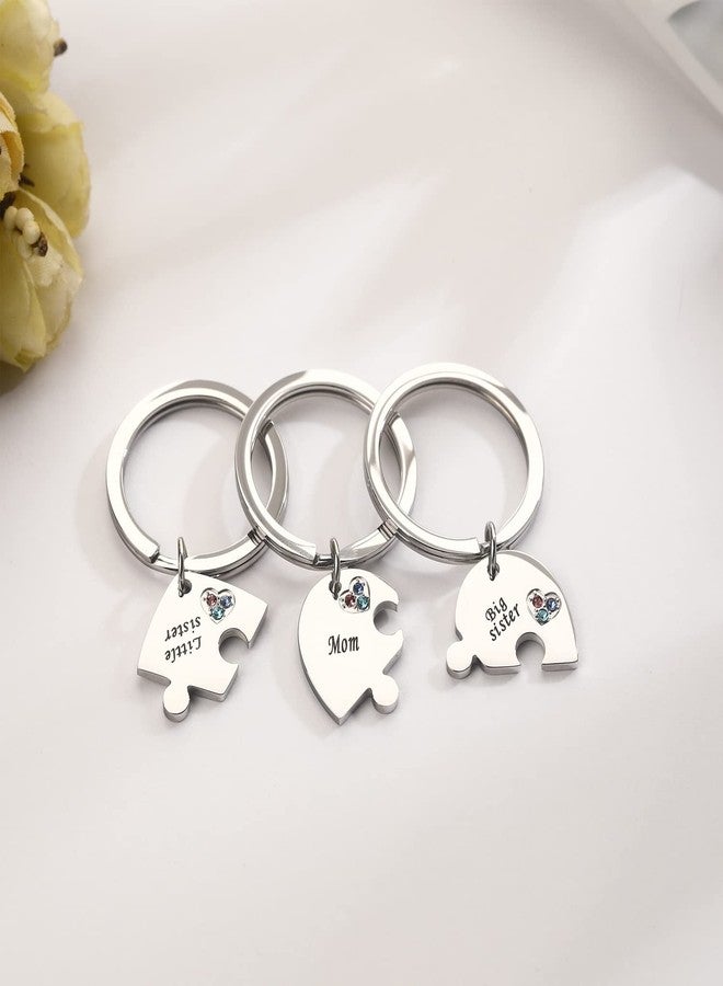 Yonhon Mom Mother Big Sister Little Sister keychains for 3,Mon Mother Daughter keychains for 3 - Image 2